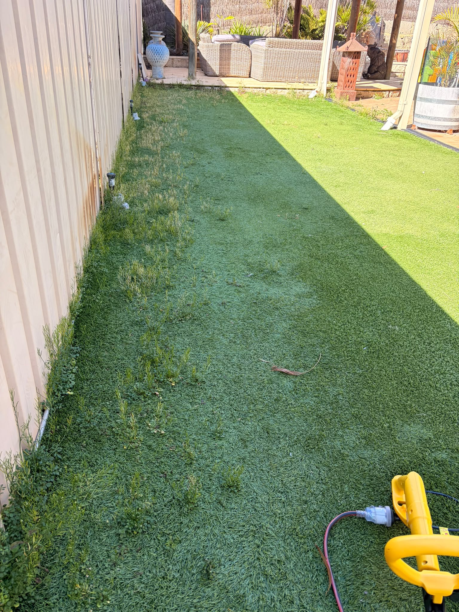 Artificial turf before professional cleaning